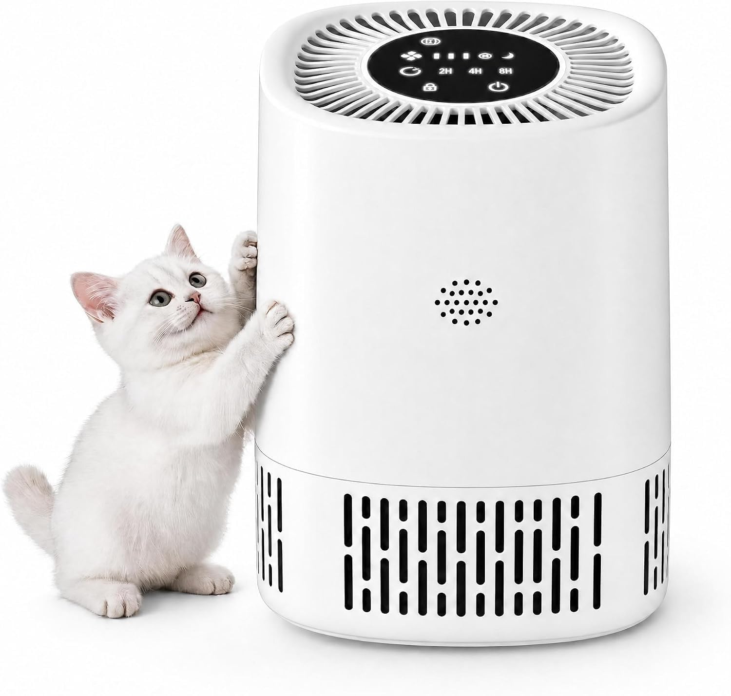 Purificador de aire con filtro HEPA 3 en 1, CADR 100 M³/h para hasta 15 ㎡, 5 niveles, incluye modo automático y modo de sueño, 24 dB silencioso, USB Type-c, temporizador, seguridad infantil, para