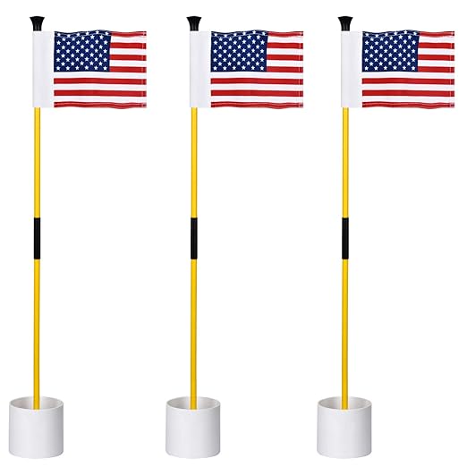 KINGTOP Miniature Golf Flagsticks, Practice Putting Green Flags for