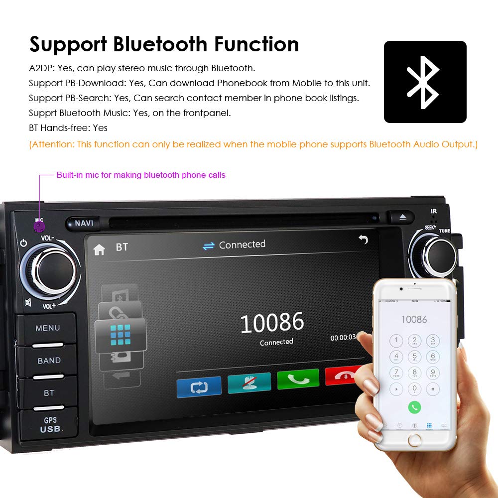 Hizpo Single Din Car Stereo for Jeep Wrangler JK Challenger Dodge Ram
