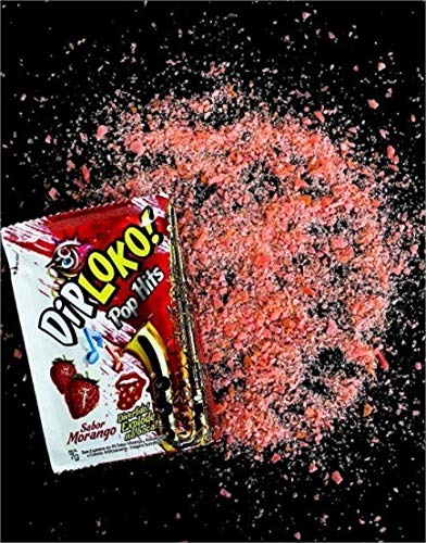 Bala Explosiva Dip Loko Pop Hits Morango 1 CX com 15 unidades Danilla
