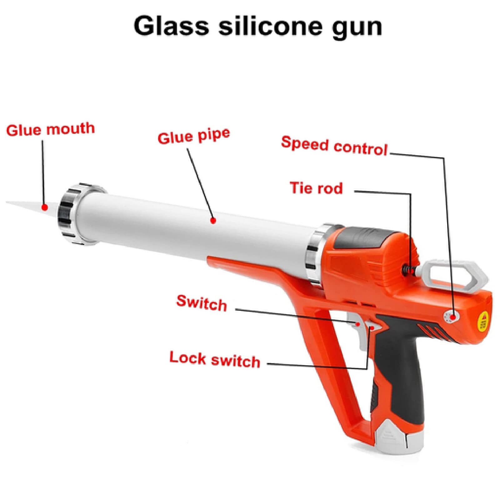 Pistolet do uszczelniania, pistolet do silikonu, pistolet do uszczelniania, pistolet do uszczelniania silikonu, pistolet do uszczelniania bez kropli, bezprzewodowy pistolet do uszczelniania kiełbas