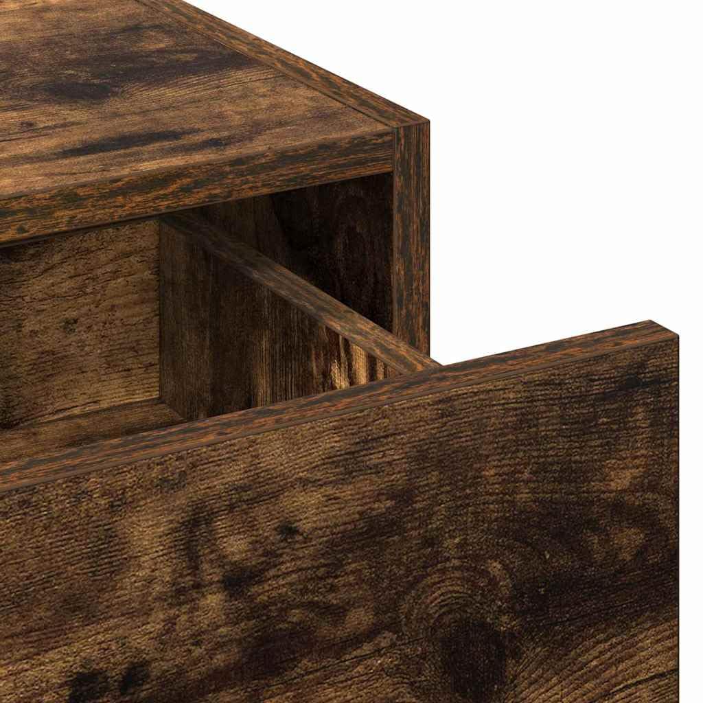 vidaXL Schminktisch Braun 60 x 40 x 70 cm Holzwerkstoff | Super für kleine Räume, Die eingebauten Lichter machen die Pflege einfacher, Mit einer großen Schublade für dein Make-up
