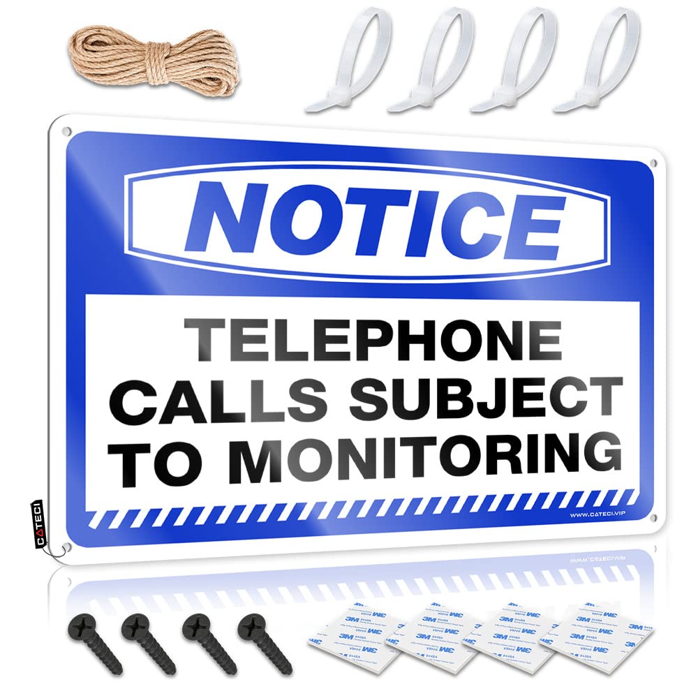Mwfkkaddb One Color Funny Poster Sign Notice Telephone Calls Subject To Monitoring Tin Sign Little Man Cave Sign Metal Man Cave Sign