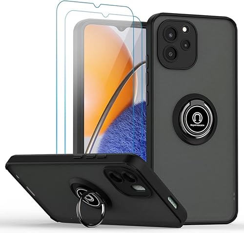 Miniatura 1 de QUIETIP Funda compatible con Huawei Nova Y61, TPU + policarbonato duro a prueba de golpes, anillo magnético para montaje en coche, cubierta de