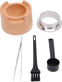 Coffee Capsule Refill Kit with Wood Holder | Compatible with , includes aluminum foil lids, easy to refill, practical set of accessories