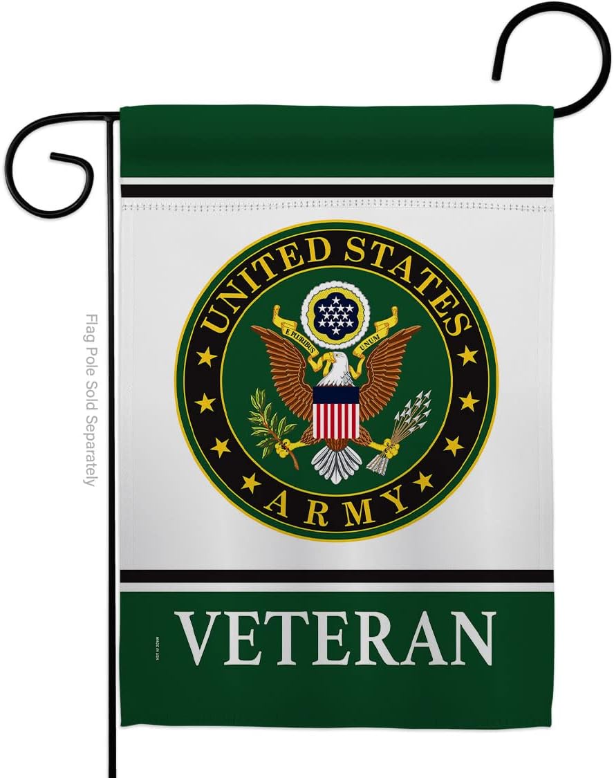 Army Veteran Garden Flag - Armed Forces Rangers United State American Military Retire Official - House Decoration Banner Small Yard Gift Double-Sided Made in USA 13 X 18.5