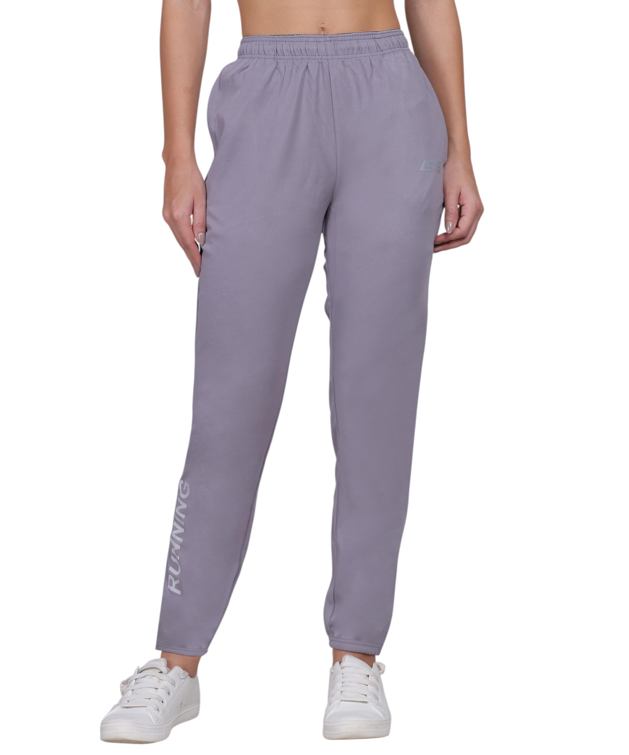 WROGN Comfortable, Stretchable Regular Athletic Joggers Track Pants Bottom Lower for Women, Mid Rise | Available in Blue, Black, and Grey | Zipper Pocket | Casual, Gym and Lounge Wear | Elastic Cuffs in black