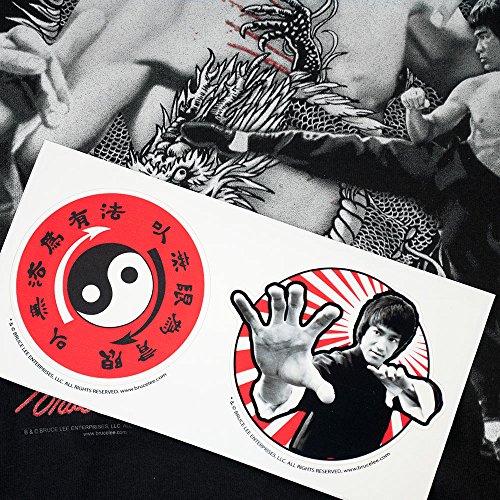 Bruce Lee The Dragon Kung Fu T Shirt & Stickers (Xx-Large) #TOP5