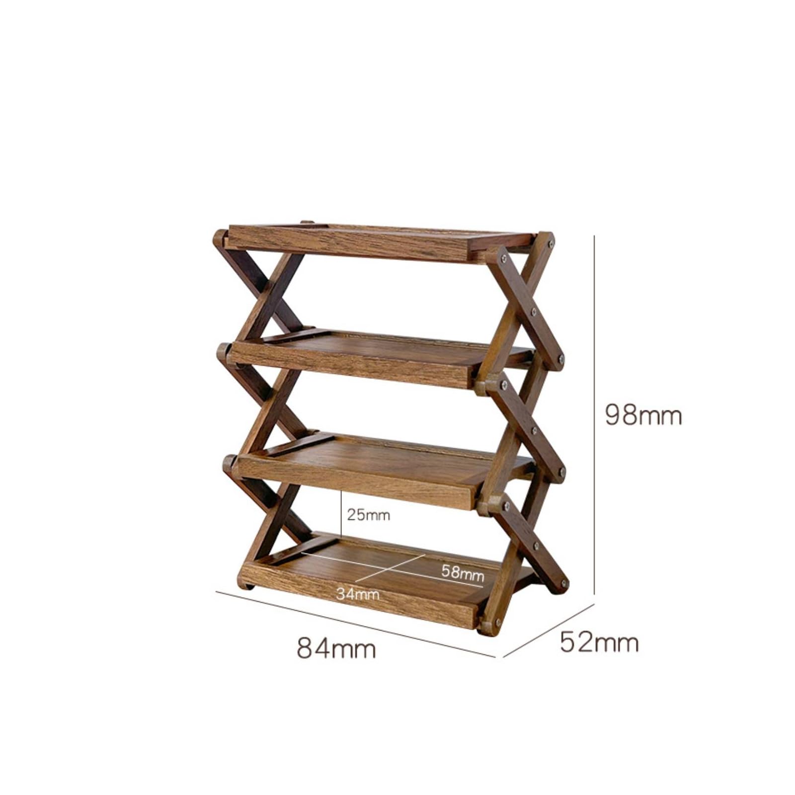 Scaffale in Miniatura Compatto Scaffale Pieghevole in Legno Versatile Scarpiera per Collezionisti, style to 1