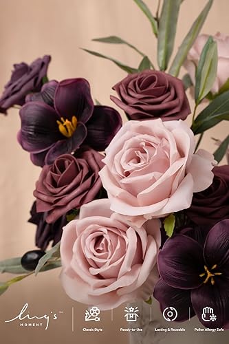 Miniatura 149 de Ling's moment - Juego de flores artificiales para manualidades, ramos de boda, centros de mesa, arreglos de novia, fiestas y decoración del hogar