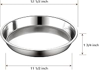 Vista 2 de Bandeja de goteo profunda de 12 pulgadas, bandeja para pizza de acero inoxidable para Kamado Joe, bandeja para asar de gran tamaño para huevos