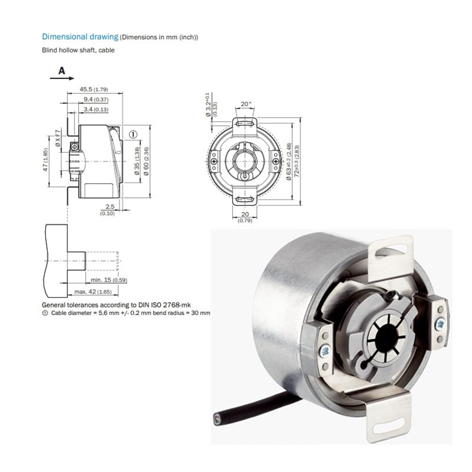 Encoder Codificador incremental, DFS60B-BHPK10000 1036787 Codificador incremental