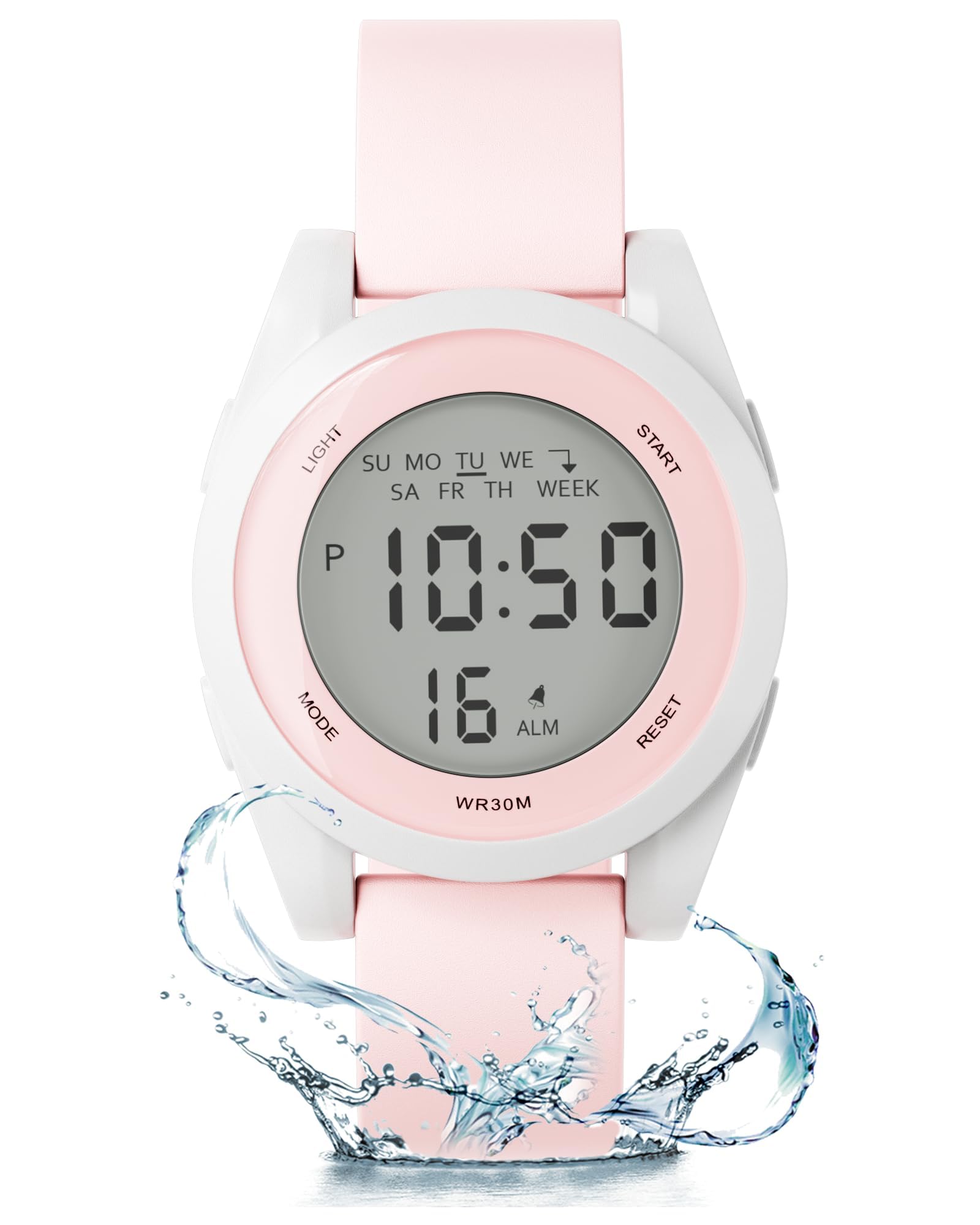 30M Water Resistant Digital Sports Watch with EL Backlight