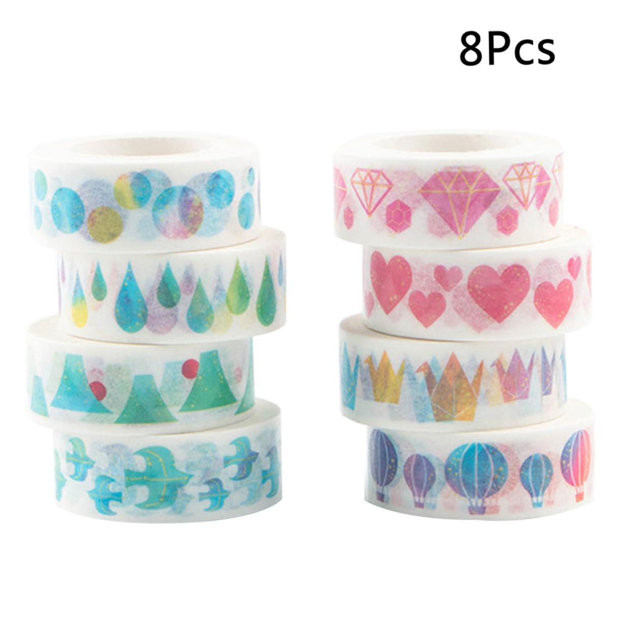 16piezas Cinta Adhesiva Washi Decorativa De Papel Autoadhesivo para Manualidades Scrapbooking y Diarios para Decorar Cuadernos y