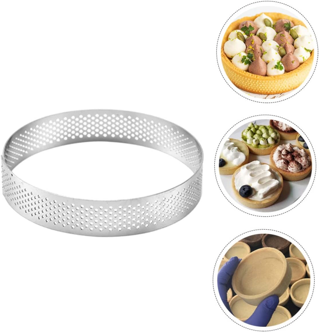 3pcs Round Stainless Steel Dessert Mold Non-stick Baking Tool for Home Bakery Use for Cake Mousse Decoration