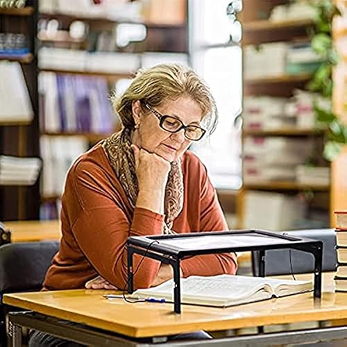 Miniatura 6 de Lupa de página completa 3X grande con 12 luces LED proporciona un área de visión uniformemente iluminada, patas plegables abatibles, modos de fuente