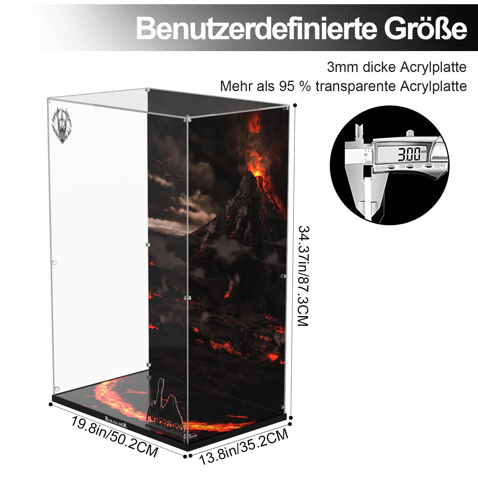 Acryl-Vitrine für Lego 10333 Der Herr der Ringe: Barad-dûr, Verdickter Acryl-Display-Kasten mit klarem Hintergrund, staubdichter Display-Kasten, kompatibel mit Lego 10333 (nur Kasten, Keine Modelle)