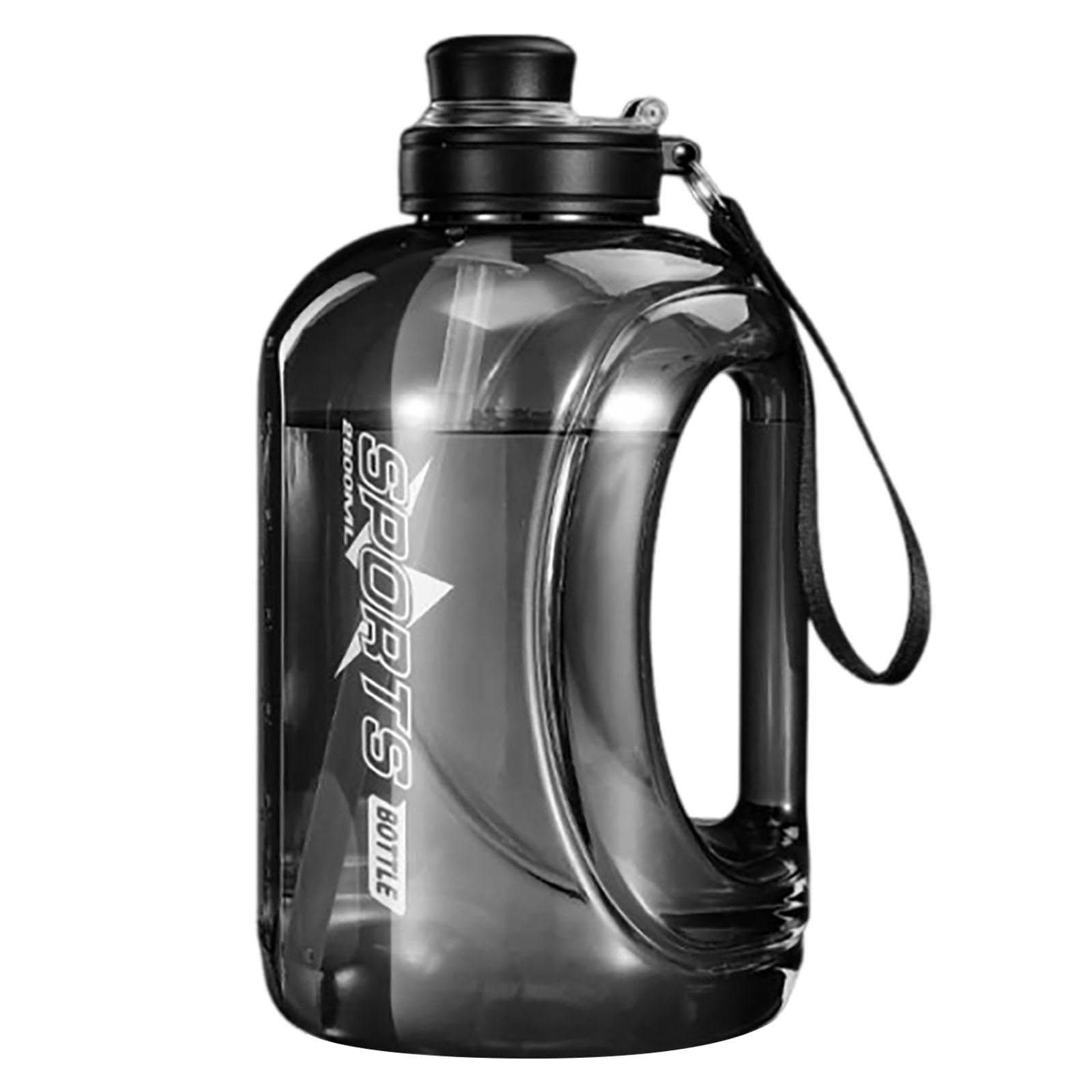 60 Oz Half Gallon Water Bottle, Clear Large Leakproof Water Bottle Men,Bpa Free Reusable Half Gallon Plastic Water Bottles for Camping Hiking Home Outdoors Gym Travel Workout Sports