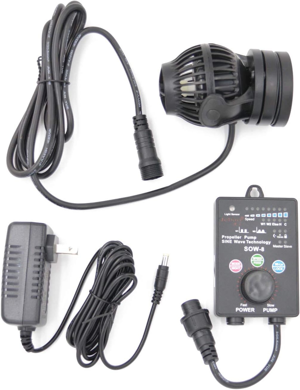 SOW Wave Maker Flow Pump with Controller for Marine Reef Aquarium (SOW-8), Black