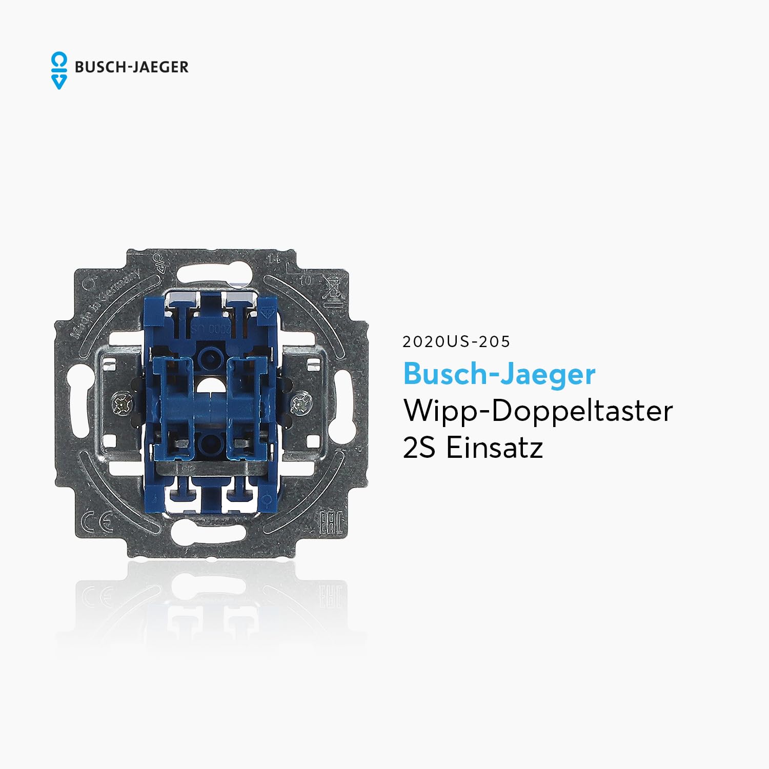 Podwójny przełącznik kołyskowy Busch Jäger 2020US-205 wkład 2S