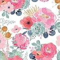 Floralplus Floral Wallpaper Peel and Stick Boho Removable Wallpaper Vintage Pink Flower Renter Friendly Wallpapers Contact Paper for Bedroom Bathroom Cabinet Accent Wall 17.5 x 118 in