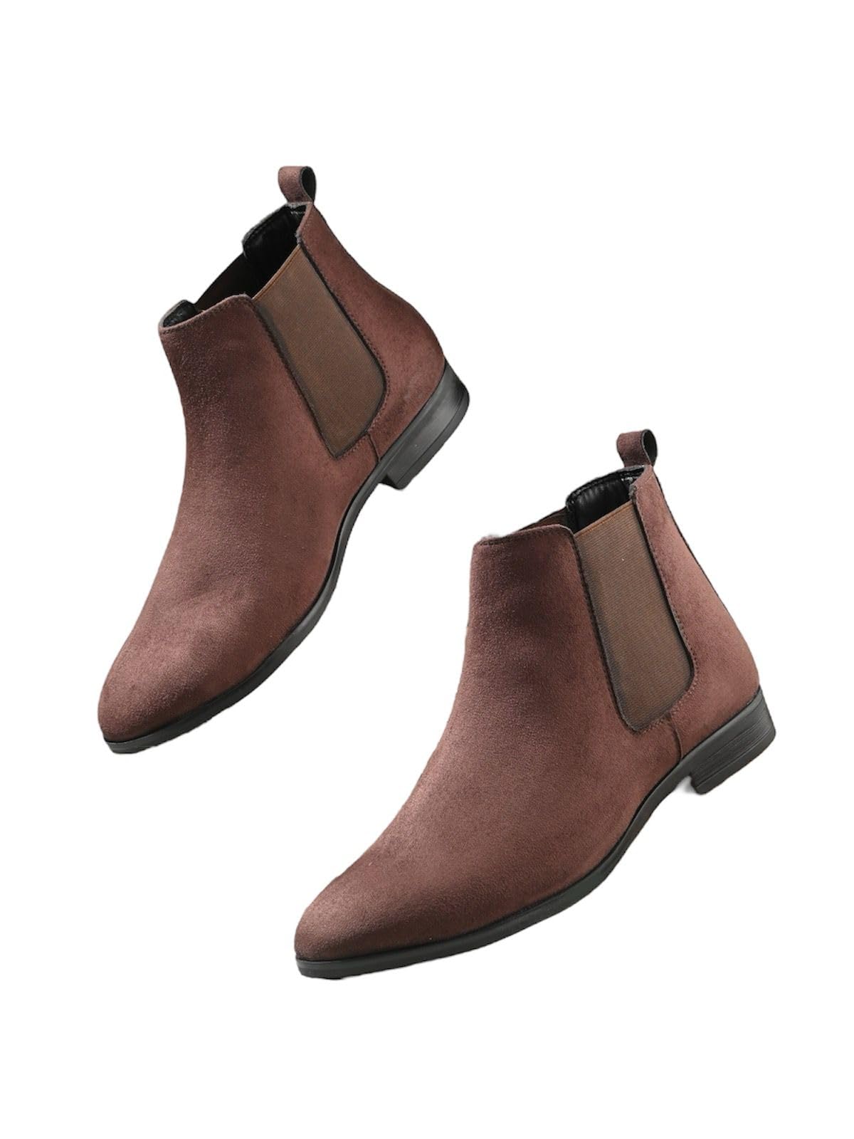 hirel's Men's Premium Suede Chelsea Ankle Boots|Soft Cushioned Insole |Slip-Resistance|Dynamic Feet Support|Arch Support Boots For Men (Brown, UK Footwear Size System, Adult, Men, Numeric, Medium, 11)-picture-42