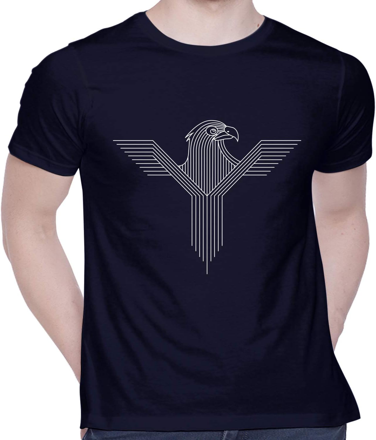 CreativiTGraphic Printed T-Shirt for Unisex Eagle Tshirt | Casual Half Sleeve Round Neck T-Shirt | 100% Cotton | D00525-8
