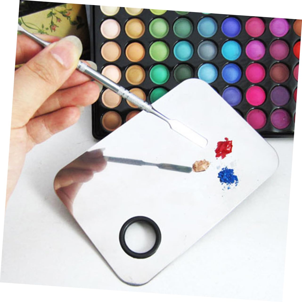 3pcs Stainless Steel Makeup Mixing Tool Silver Bar for Foundation Eye Shadow Concealer