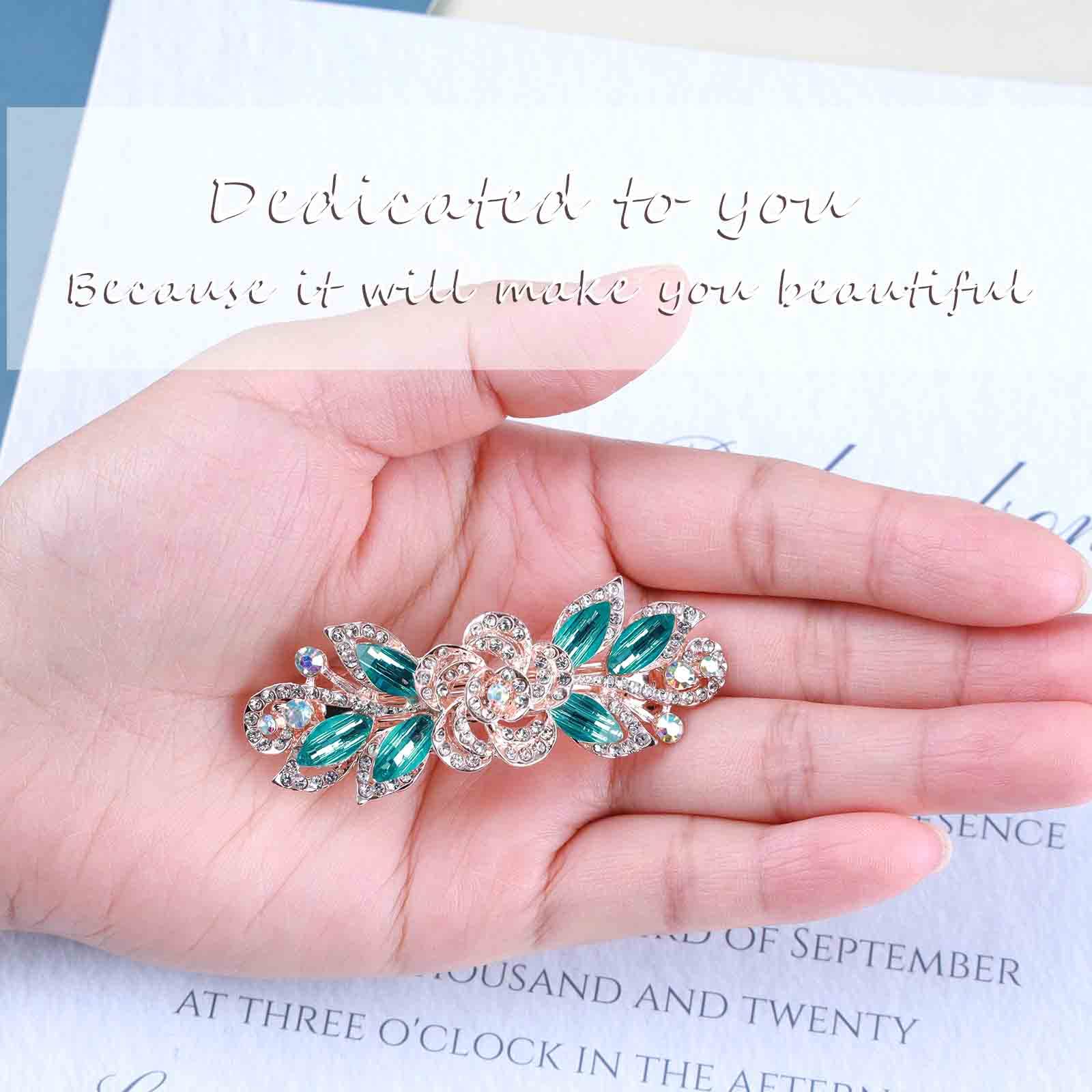 Perles Cheveux TseenYi Barrette Fleur Cristal Barrette Or Strass Mariage Barrette Pique A Cheveux Mariage