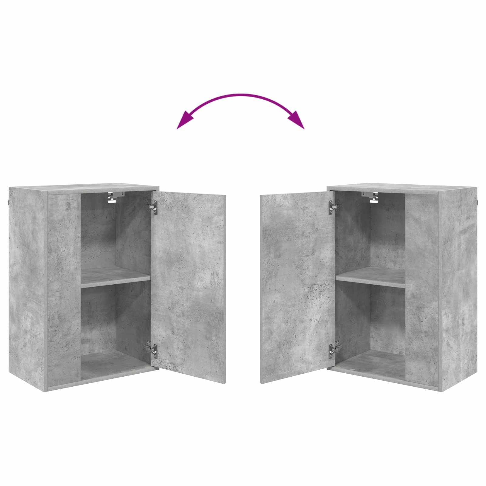 vidaXL Set mobile TV 4 pcs Grigio cemento Legno multistrato, Soggiorno, mobile moderno, armadio a parete, supporto TV, mensole modulari, arredo elegante per interni pratici