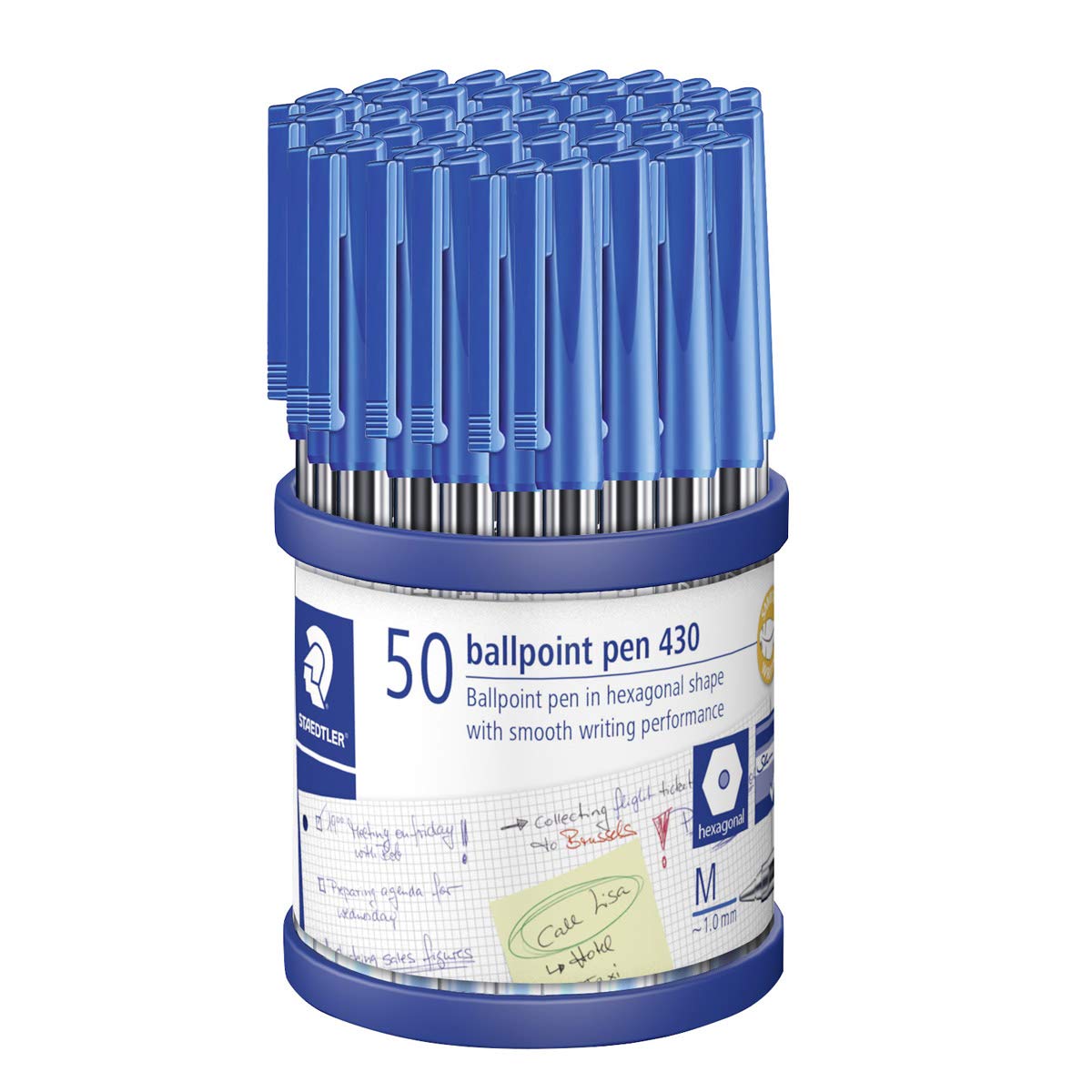 Ballpoint Pens - Staedtler Stick 430 Blue Medium Ballpoint Pen - Premier Art Supplies - View #7