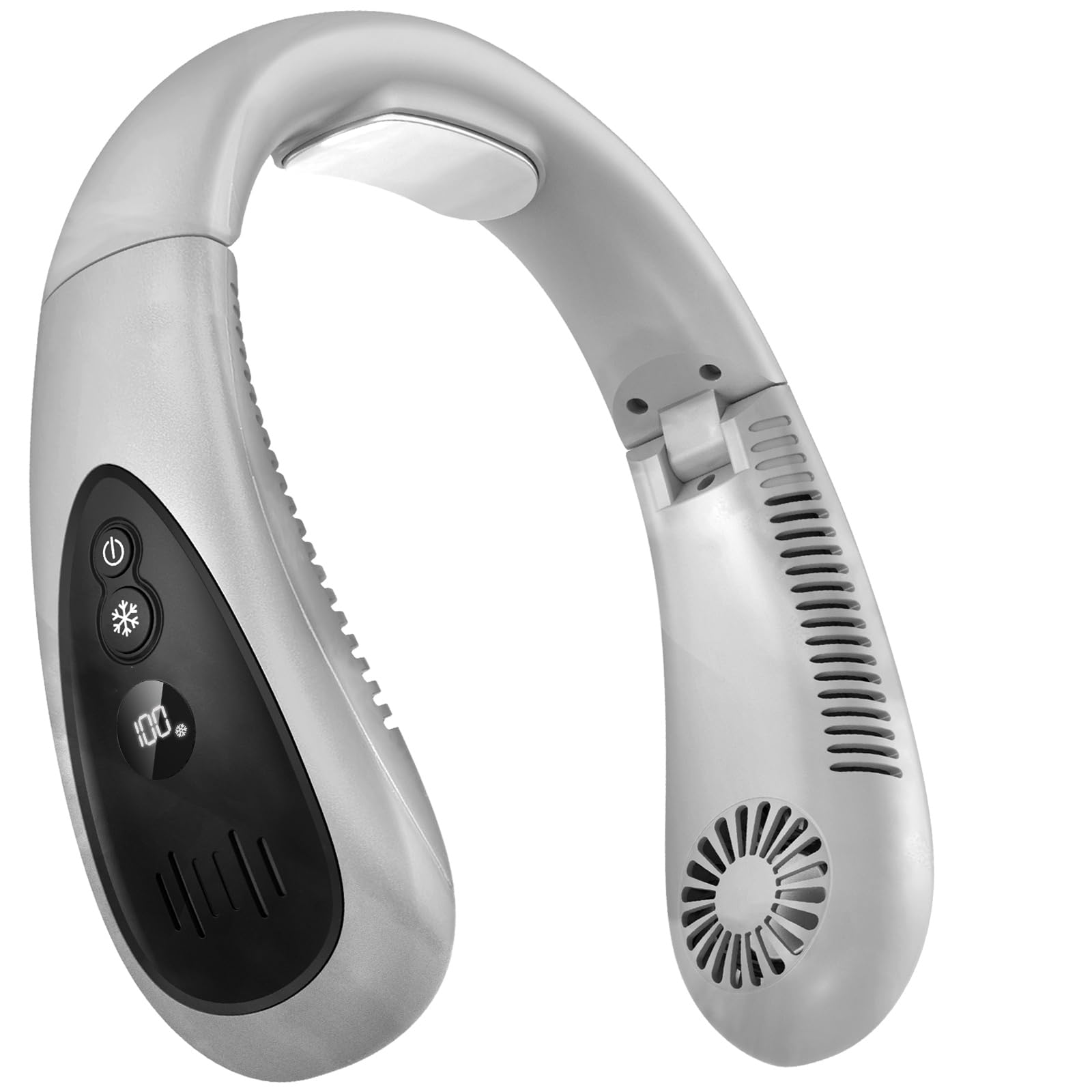 Neck Air Conditioner, Portable Neck Fan with Cooling Plate 360°Cooling Airflow, 5000mah Rechargeable USB Fan Hands Free Bladeless Wearable Foldable Mini Fan for Men Women Kids Home Office Outdoor — image 1