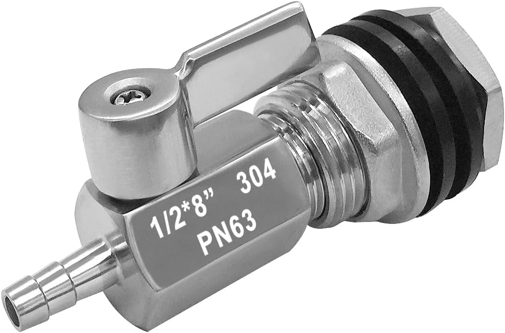 Rain Barrel Spigot Faucet Kit include 3/8" Hose Barb to 1/2" NPT Male Ball Valve and Water Tank Connector
