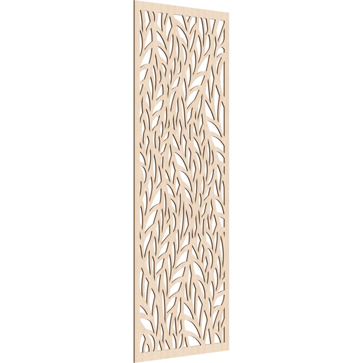 33 3/8"W x 84 3/8"H x 1/4"T Ortonville Decorative Fretwork Wood Wall Panels, Red Oak