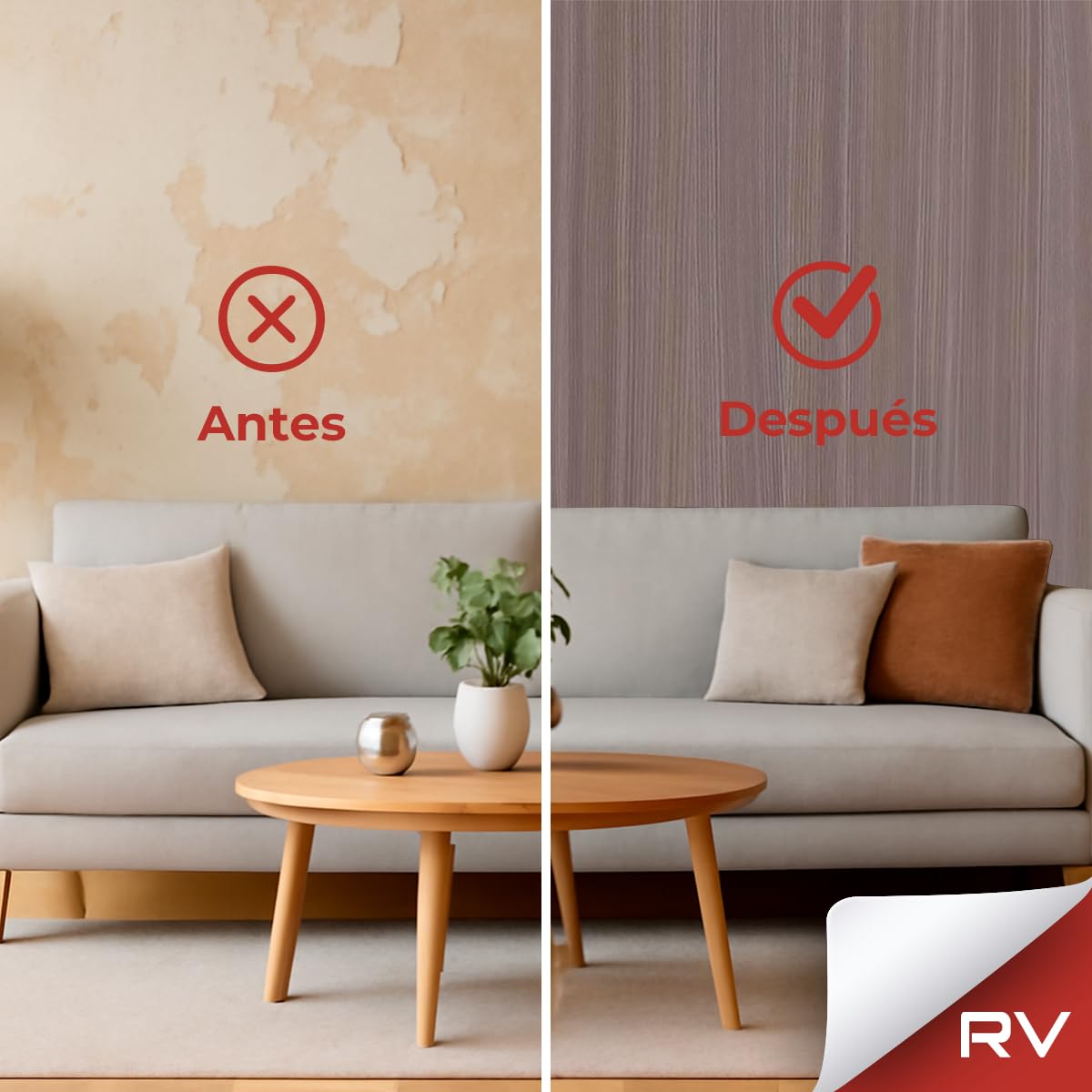 Revestimiento de Vinilo Autoadhesivo Profesional para Pared, Puertas, Muebles, Cocina y Baños – Ancho Exclusivo 124 cm – OAK Gris Ceniza – KW1642 – Envío desde España – 124 x 500 cm