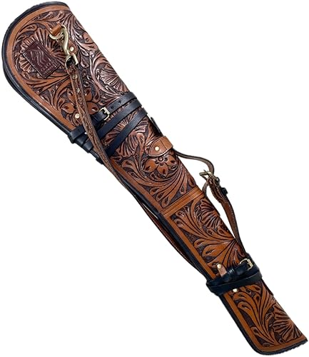 Miniatura 9 de ZOLO LEATHERS Funda de cuero genuino grabada para rifle Western Scabbard se adapta a 16 a 20 pulgadas de longitud de cañón de palanca, rifle de