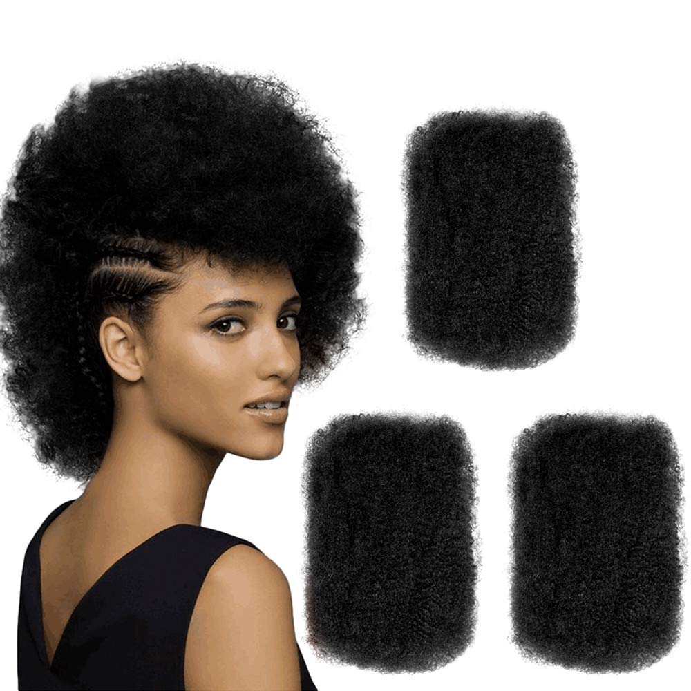 1 Bundles Kinky Bulk Human Hair Remy Mongolian Afro Kinky Bulk 50 Gram/Pc Curly Hair Crochet for Braiding Hair Extensions for Women Light Brown 1 Pack