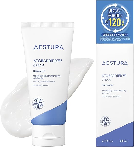 【AESTURA】アトバリア365 クリーム 80mL 敏感肌 保湿クリーム 顔 セラミド ナイトクリーム スキンケア 乳液 乾燥肌 無香料 無着色 セラミド 低刺激 ダーマコスメ 顔 韓国 べたつかない しっとり メンズ 子供 親子 赤ちゃんも使える ノンコメドジェニック ひげ剃りクリーム ボディ - 1