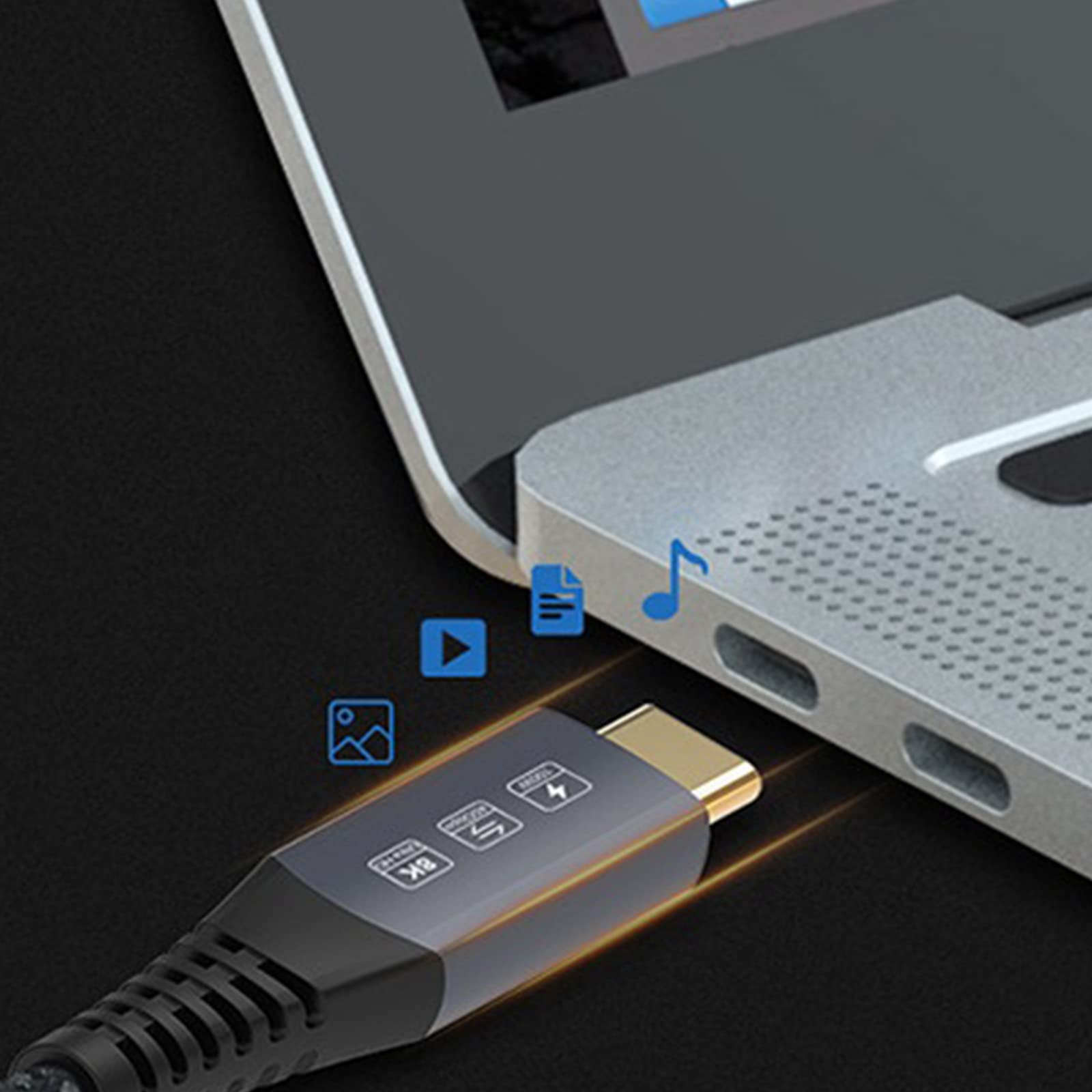 Cable trenzado tipo C compatible con carga rápida de 100 W, transmisión de datos de 40 Gbps