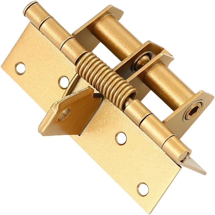 Automatic Door Closer, Spring Self-Closing Door Hin Multi-Function Hin Automatic Door Closer Suitable for Gara Front Door and Back Door(Gold)