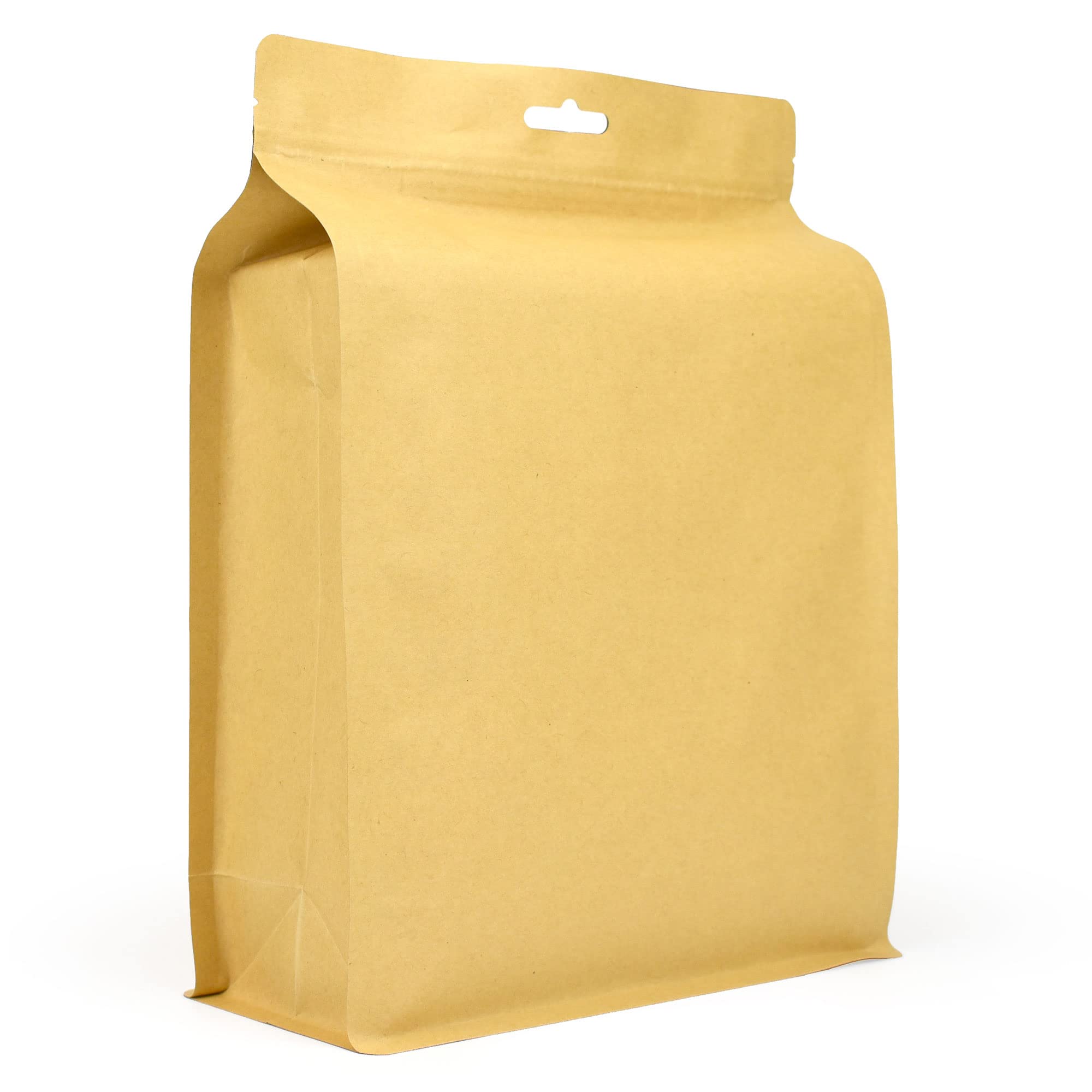 Evergreen Goods 50pcs Brown Kraft Food Flat-Bottom Pouches (200 x 290 mm) | Resealable Sealable Ziplock Bags with Tear Notch | Self-Standing Insulated Storage Bags for Coffee Beans, Nuts, Snacks Etc