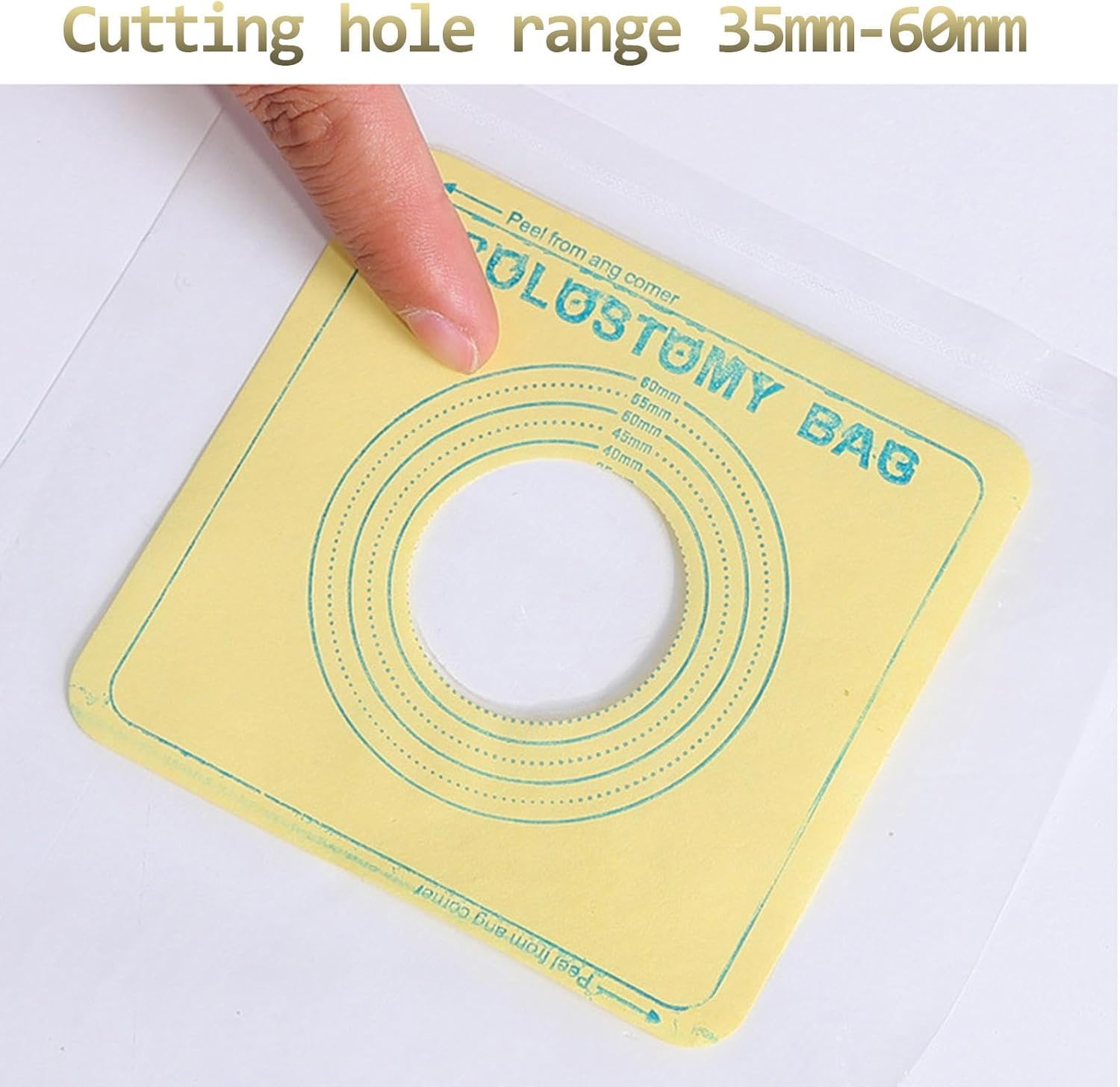 100 Piezas/1 Pack Bolsa De Ostomia Desechable, Bolsa De Colostomia Impermeable, Bolsa Ducha Para Diálisis Peritoneal, Protector Catéter Bolsas Ducha Recortables (Max 35-60mm), Diseño Bolsa Sellada