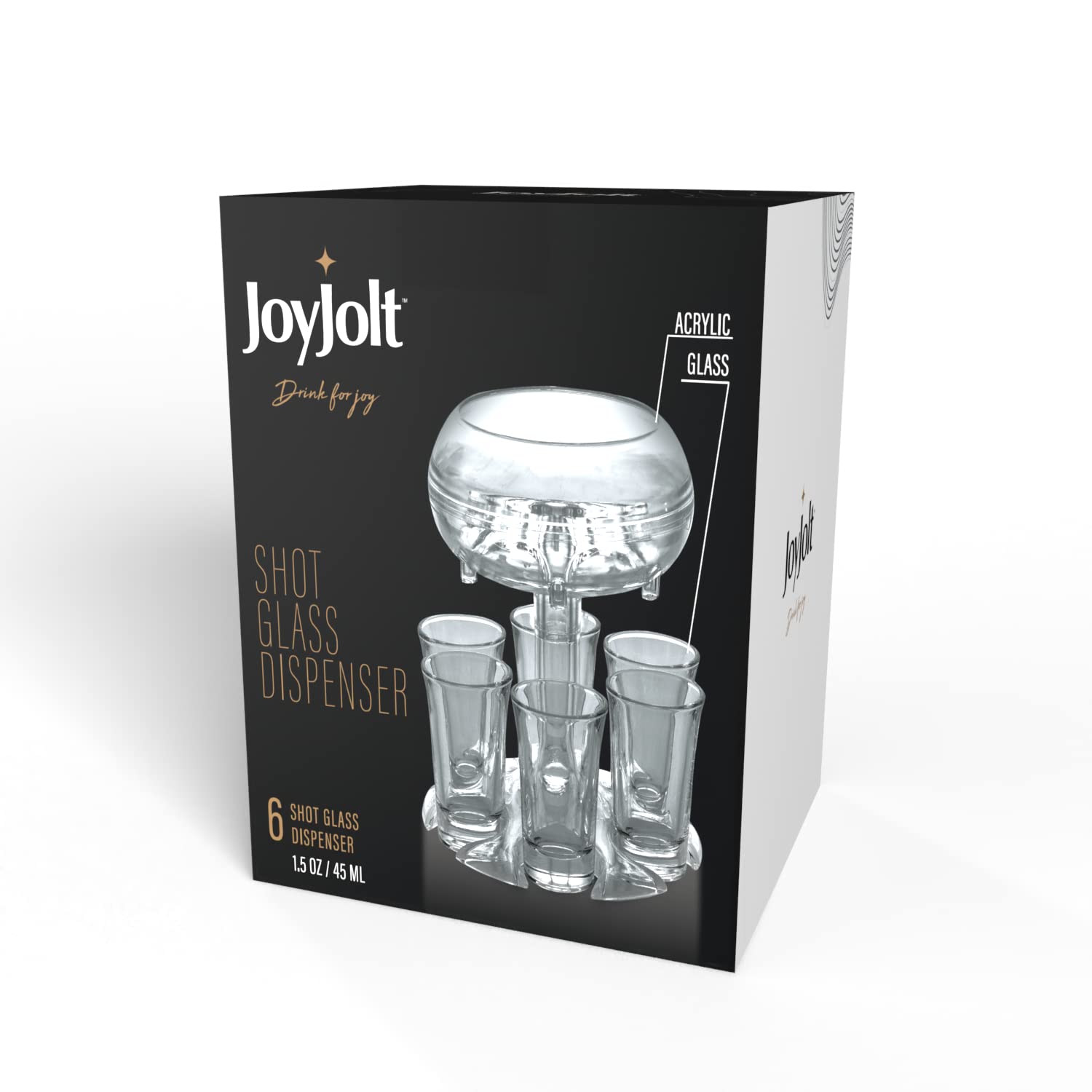 Dispensador de 6 vasos de chupito y juego de vasos. Dispensador de licor de 32 onzas para accesorios de bar en el hogar, fiestas 7