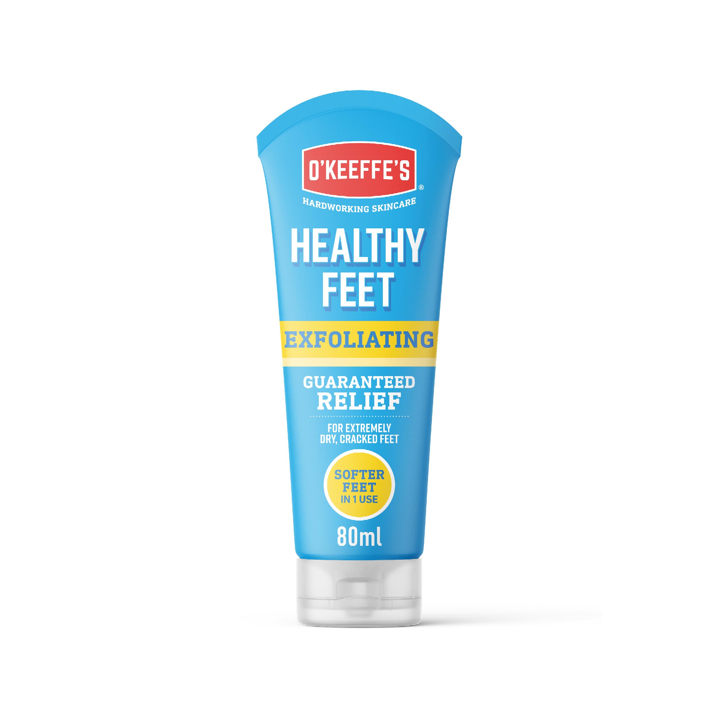 Healthy Feet Exfoliating Tube, 80ml – Foot Cream for Very Dry Skin, Cracked Heels and Feet | Softer Feet In One Use