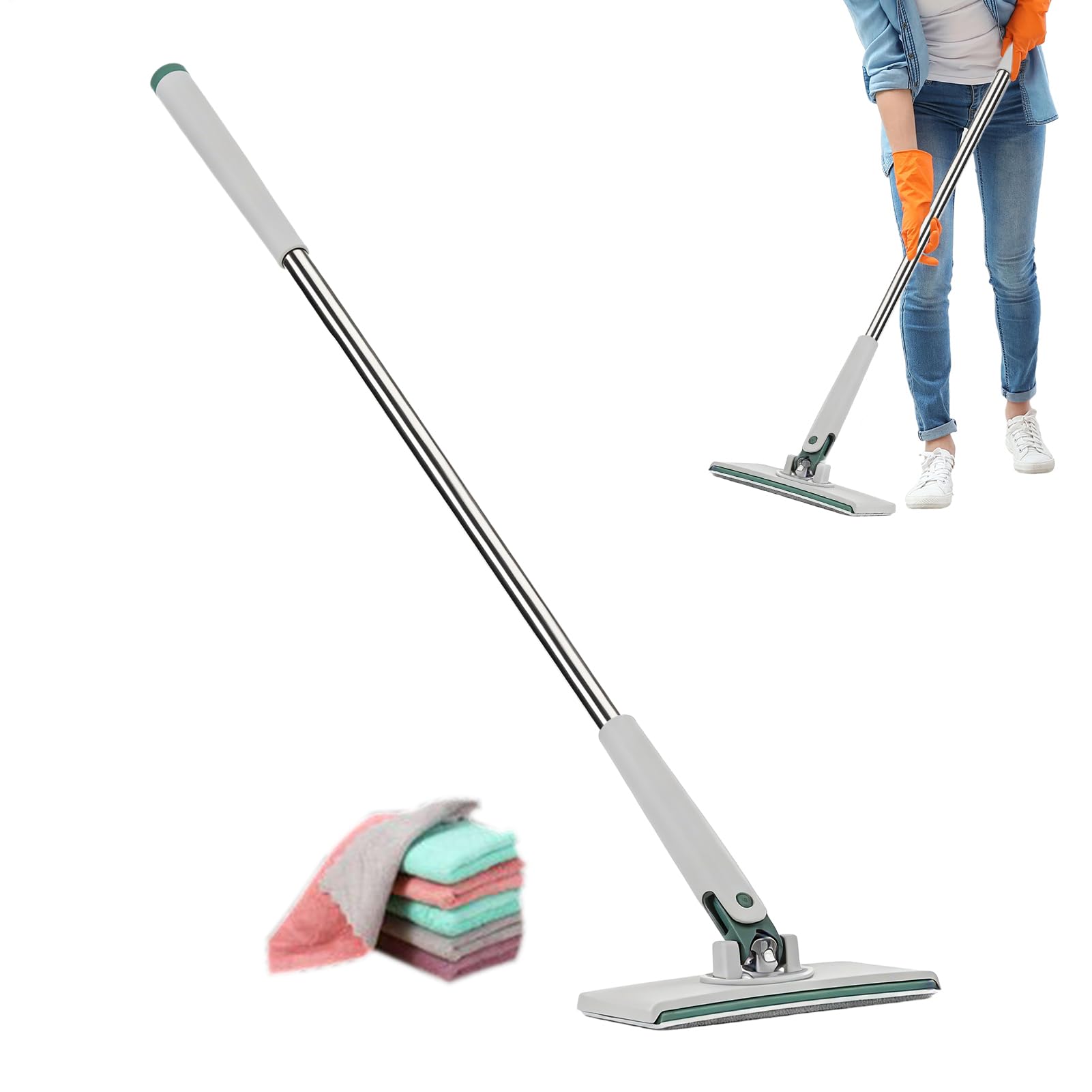 Morsetto con 4 panni per la pulizia, strumento per pulire piastrelle, , legno, pavimento, soffitto, battiscopa, ufficio, appartamento, cucina, bagno