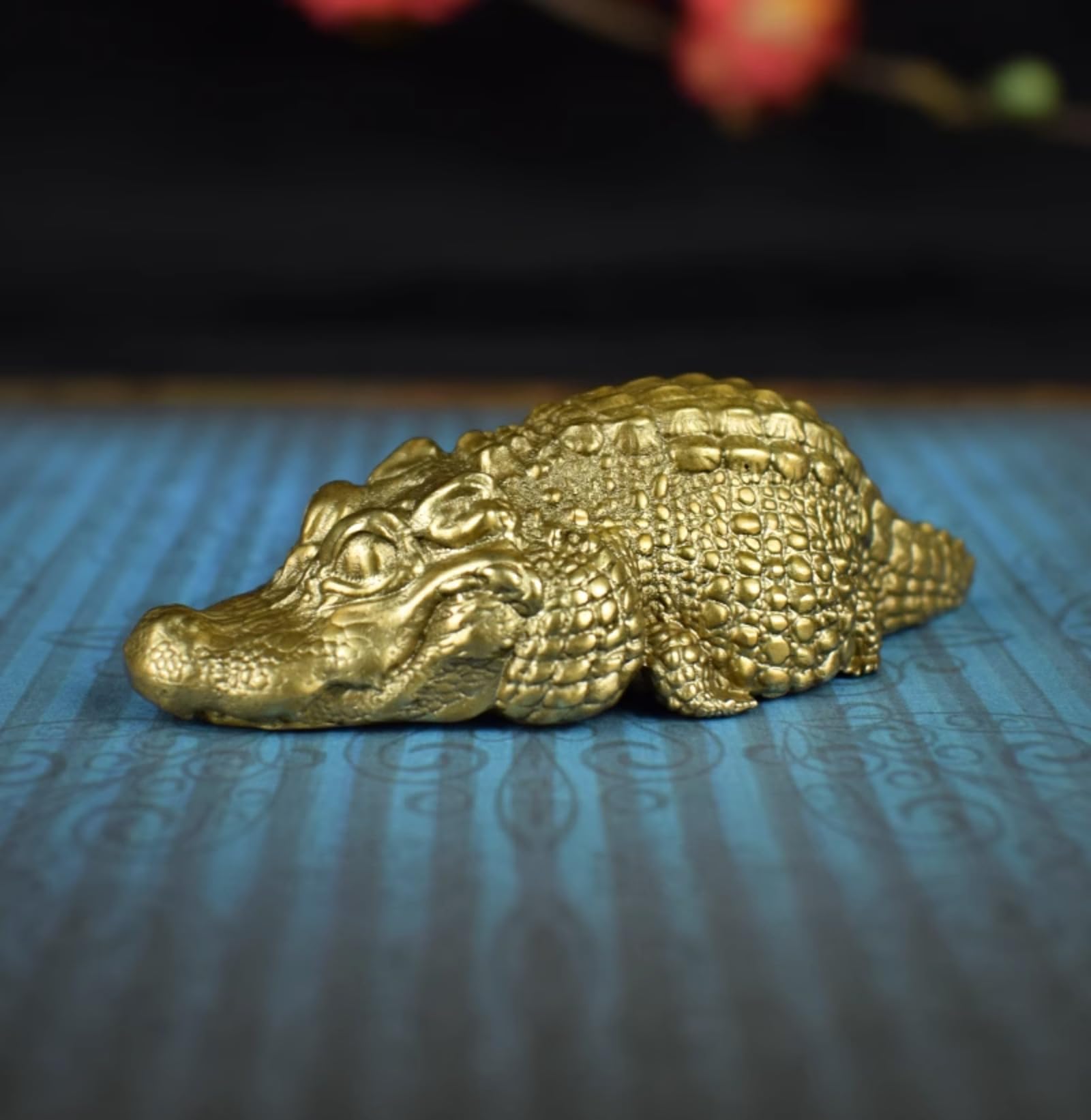 Miniaturowe Figurki Z Litego Mosiądzu, Figurki Krokodyla Z Brązu, Figurki Zwierząt, Rzeźby Na Biurko, Bonsai, Piaskownica, Dekoracja Samochodu, Akcesoria Do Nauki, Obciążnik Do Papieru