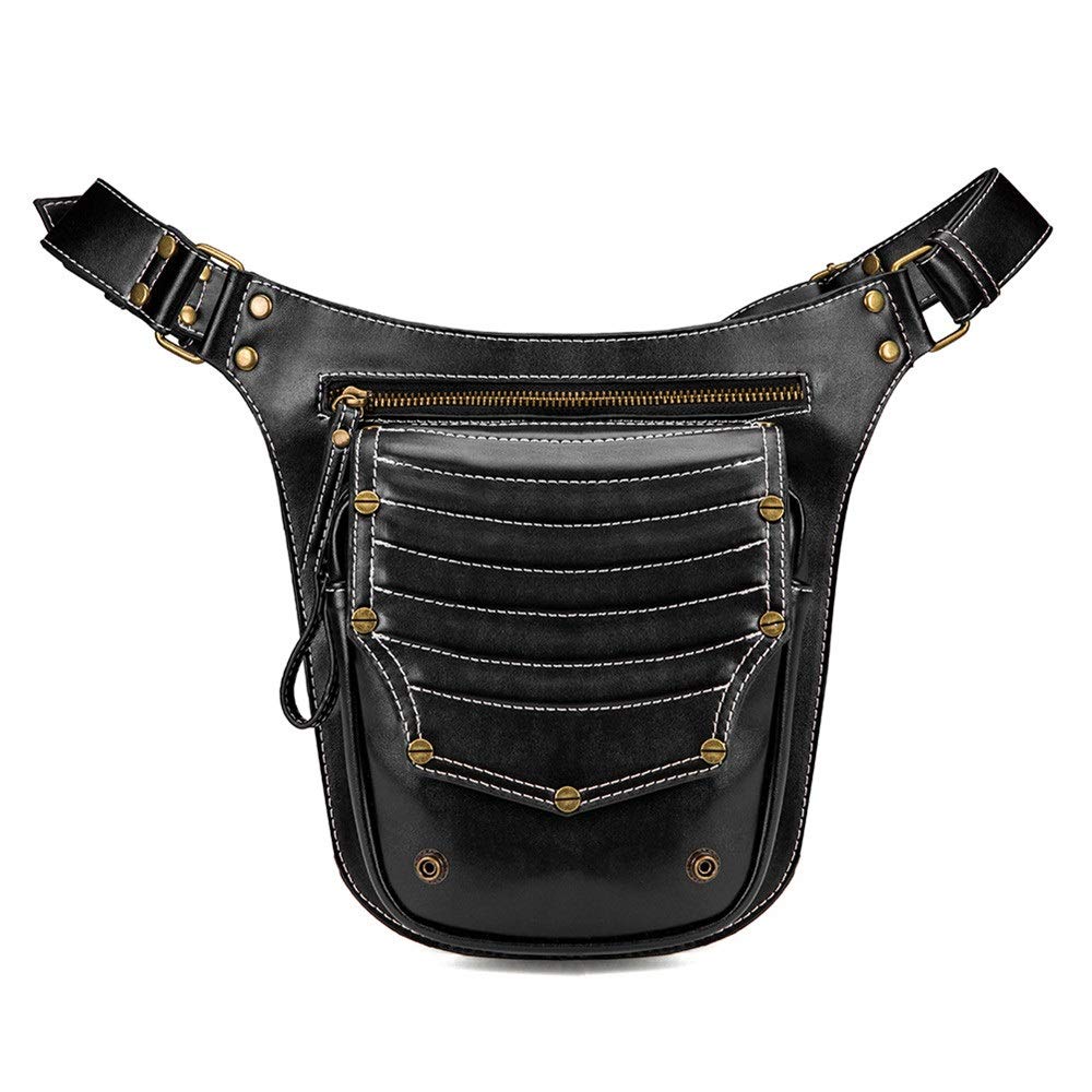 Lylpfashion Punk Rock Gothic Waist Packs Multifunction Leather