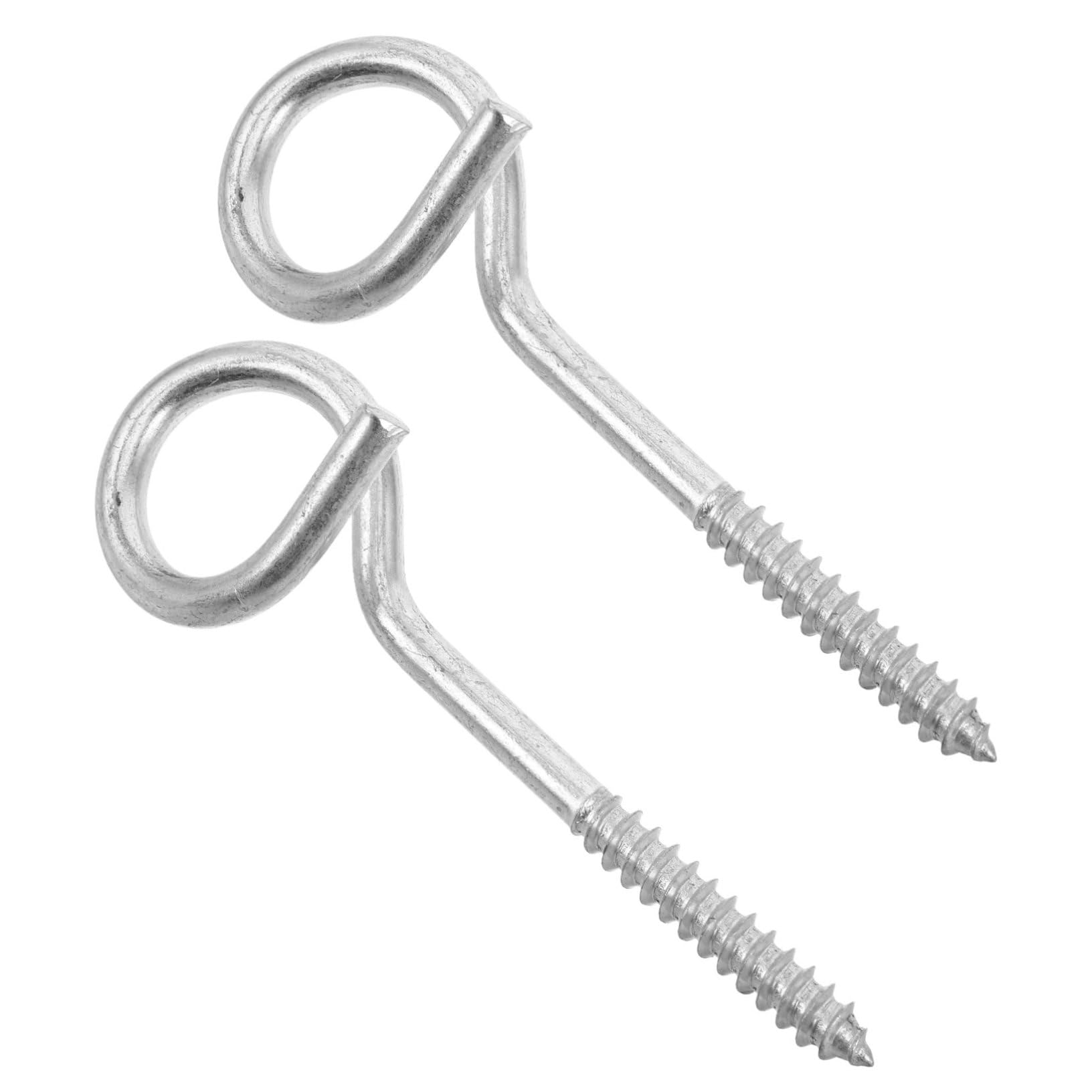 ibasenice 2pcs Swing Chair Hook Screws Hooks Eyelet Christmas Lights Hangers Hook Eye Latch Heavy Duty Metal Hook Christmas Light Clips for Outside Christmas Light Hangers Steel Silver