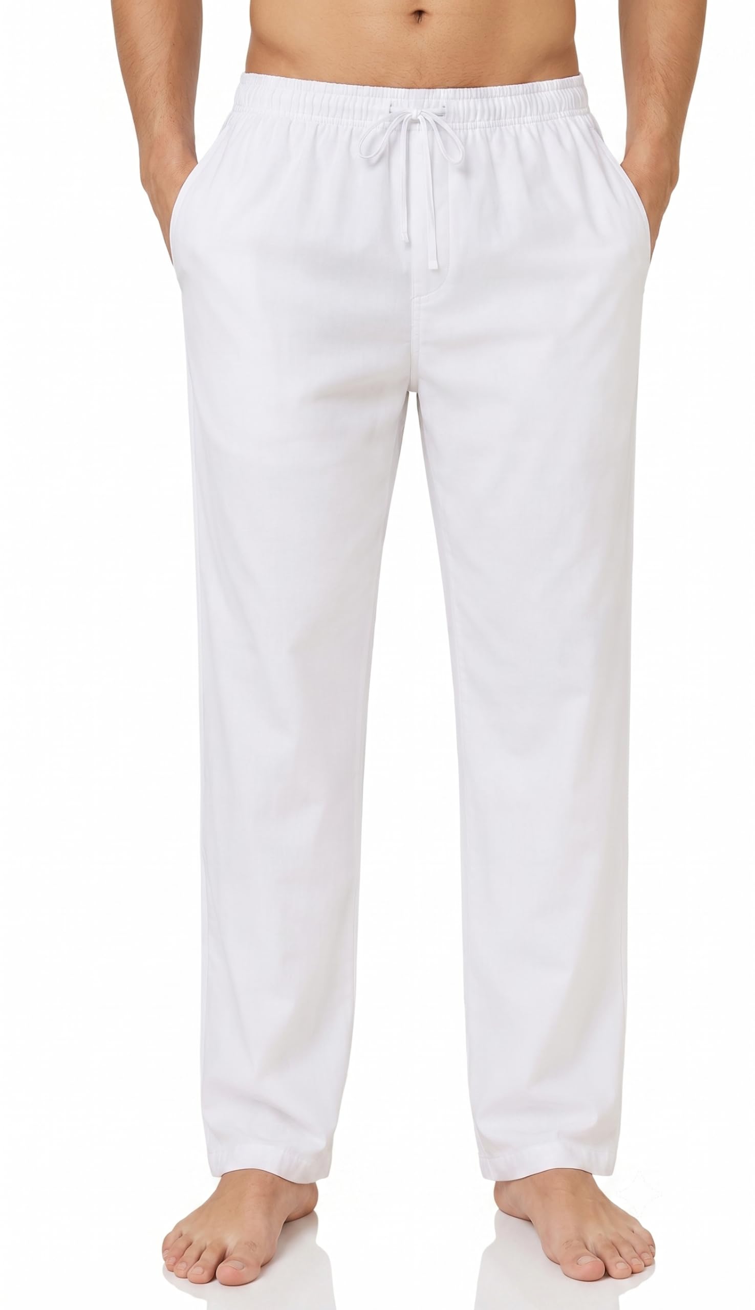 pure prayer Men's Cotton Pyjama for Kurta | White Pajama for Men Cotton | Elastic Waist with Drawstring | Double Side Pocket | Front Urinal Zip | Ethnic Wear Pajama, Wedding-picture-25