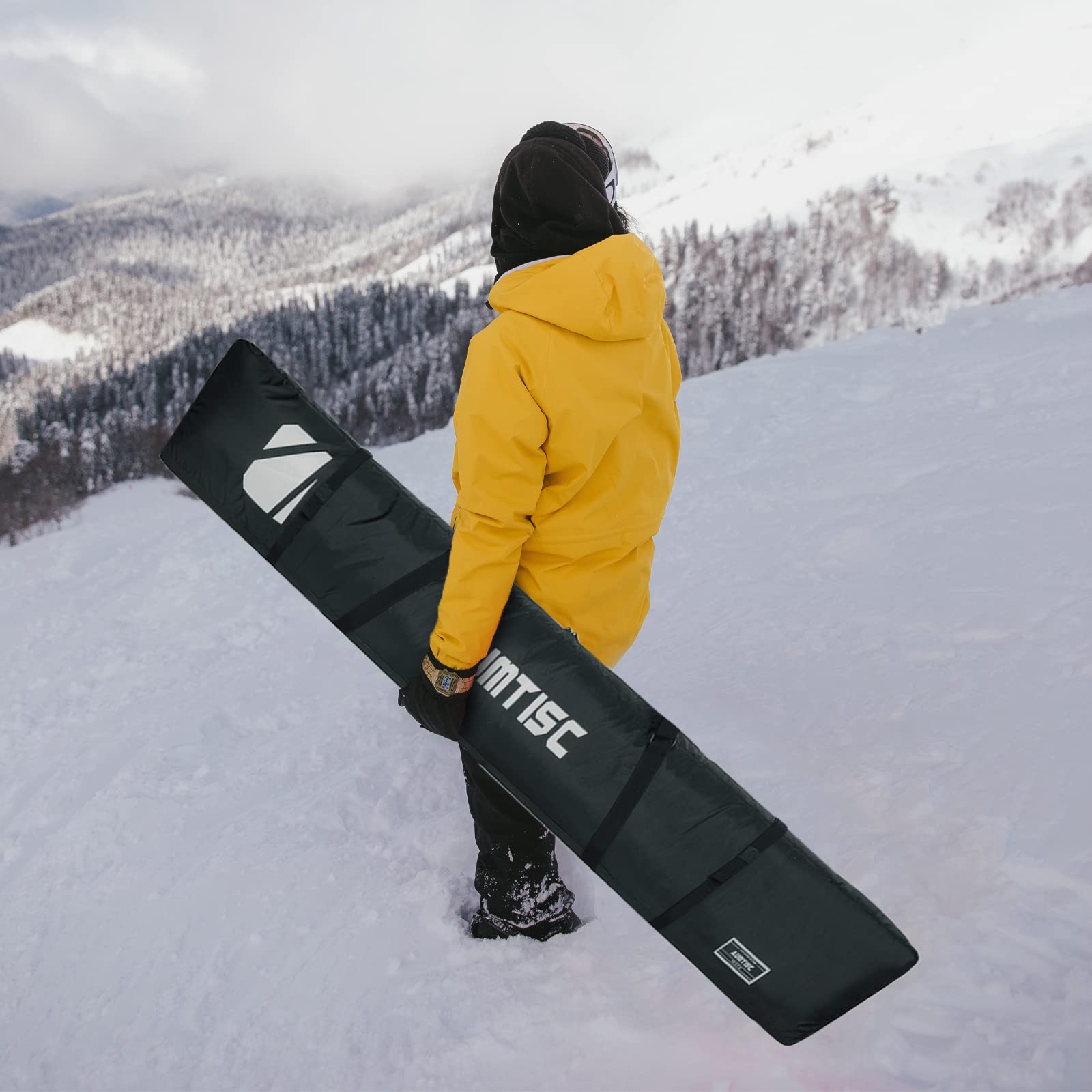 AUMTISC Ski Kit Bags Sac de Sport d'hiver de Voyage Unique Rembourré pour Transporter Les Skis Poche pour équipement avec poignée réglable